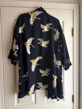 Kimono, MASAI size L (easily fit XL as well) navy, white, gold